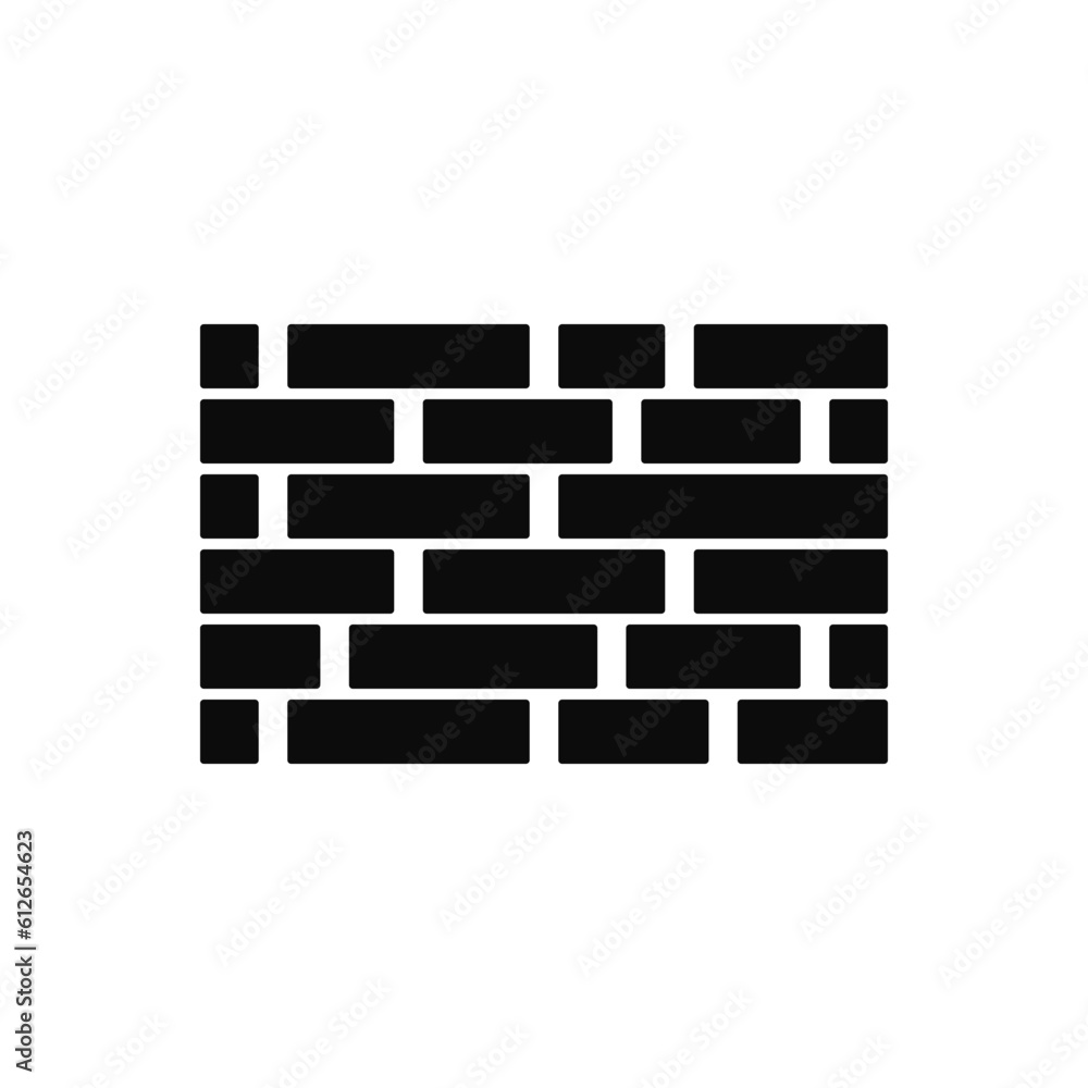 Wall silhouette icon on white background Wall silhouette icon on white background
