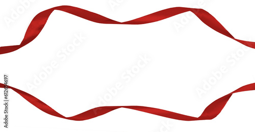 red ribbon isolated on transparent background, PNG elements