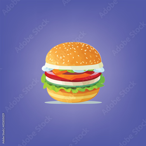 Nice hamburger Vector or cheeseburger Vector. 