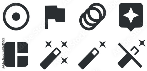 Set of 8 icons Image. Vector collection thin line Web icon. Outline isolated signs. for mobile and web. Big UI icon set in a flat design. UI and UX