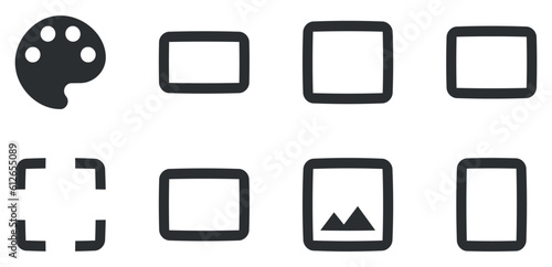Set of 8 icons Image. Line icons collection. Outline isolated signs. for mobile and web. Thin filled icons pack. UI and UX