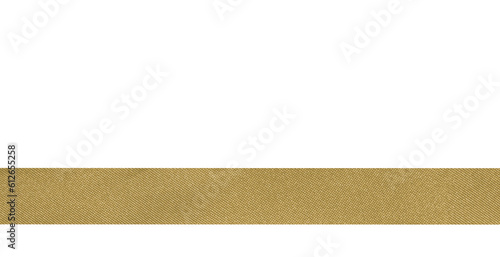 golden ribbon straight shape on transparent background, PNG image.