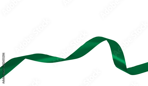 Green ribbon on transparent background, elements PNG