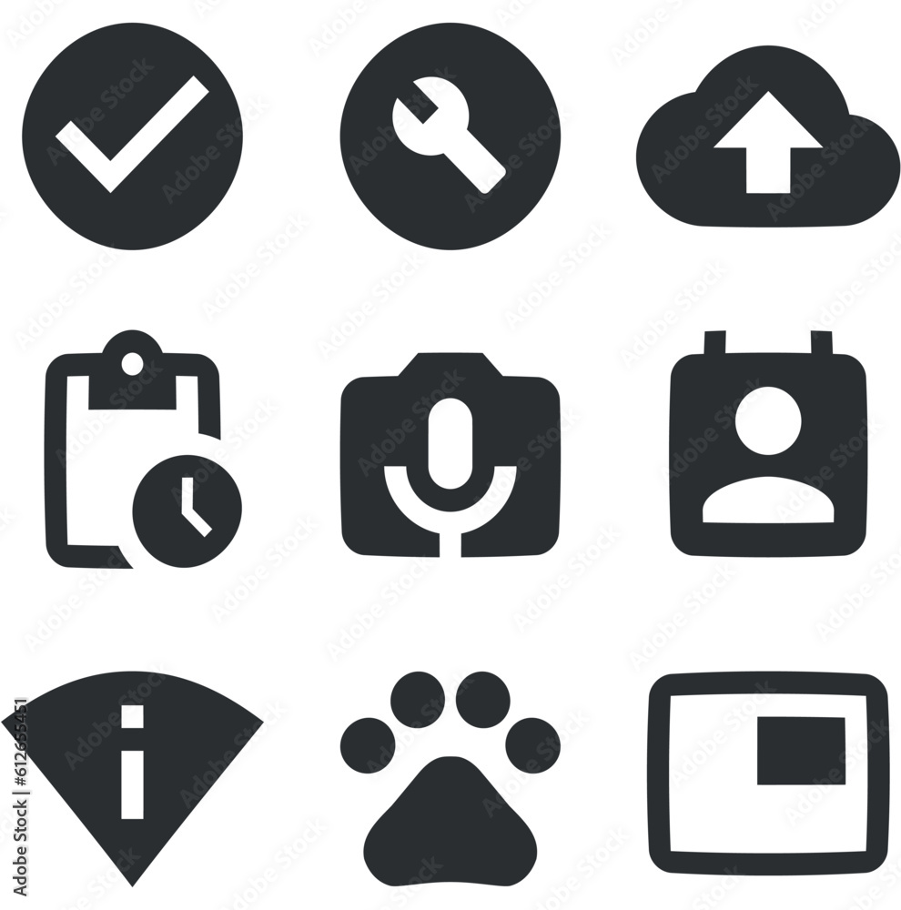 Set of 9 icons Actions. Modern thin line icons. modern trend in the style. for mobile and web. Big UI icon set in a flat design. UI and UX Set of 9 icons Actions. Modern thin line icons. modern trend in the style. for mobile and web. Big UI icon set in a flat design. UI and UX