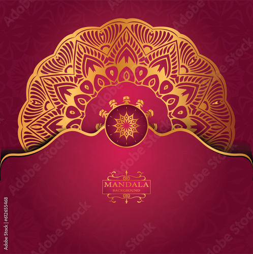 Luxury gold arabesque pattern in mandala background arabic islamic east style premium vector