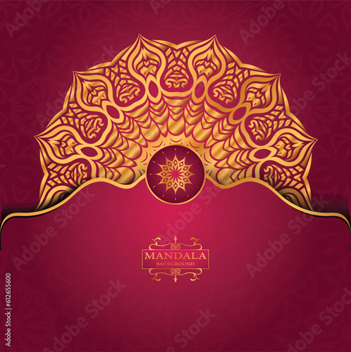 Luxury gold arabesque pattern in mandala background arabic islamic east style premium vector