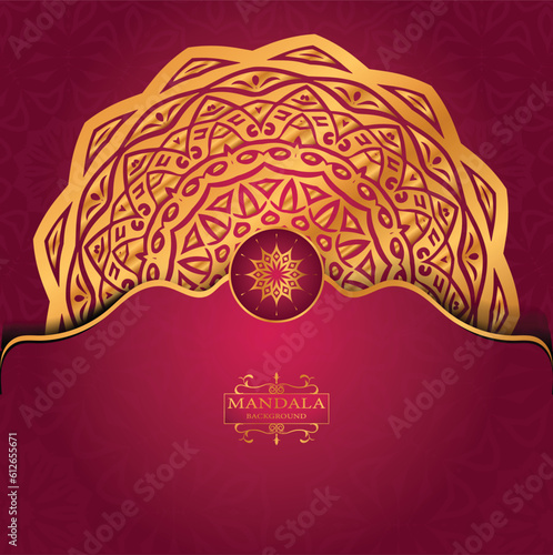 Luxury gold arabesque pattern in mandala background arabic islamic east style premium vector