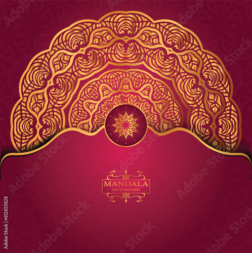 Luxury gold arabesque pattern in mandala background arabic islamic east style premium vector