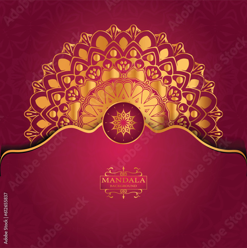Luxury gold arabesque pattern in mandala background arabic islamic east style premium vector