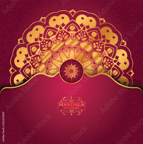 Luxury gold arabesque pattern in mandala background arabic islamic east style premium vector