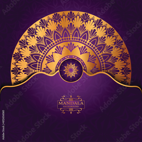Luxury gold arabesque pattern in mandala background arabic islamic east style premium vector