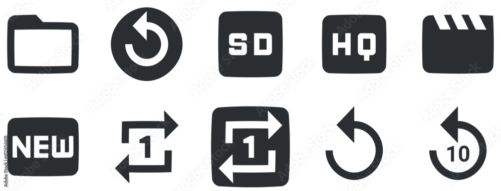 Set of 10 icons Audio and Video. Line icons collection. modern trend in the style. Linear symbols set. Big UI icon set in a flat design. UX UI Set of 10 icons Audio and Video. Line icons collection. modern trend in the style. Linear symbols set. Big UI icon set in a flat design. UX UI