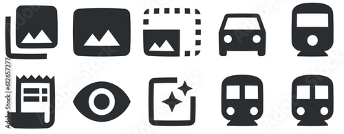 Set of 10 icons Image. Modern thin line icons. Set Quality icon. for mobile and web. Big UI icon set. UI and UX
