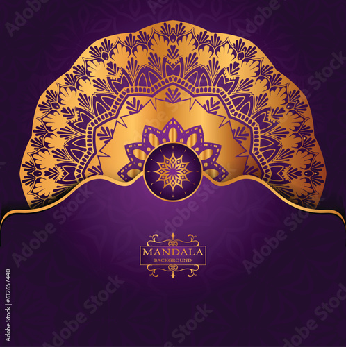 Luxury gold arabesque pattern in mandala background arabic islamic east style premium vector
