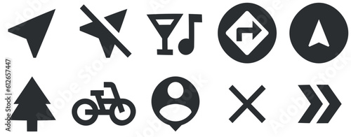 Set of 10 icons Maps. Modern thin line icons. Set Quality icon. for mobile and web. Thin filled icons pack. Vector illustration