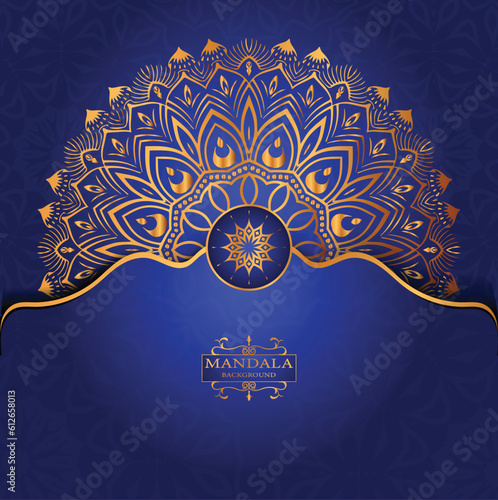 Luxury gold arabesque pattern in mandala background arabic islamic east style premium vector