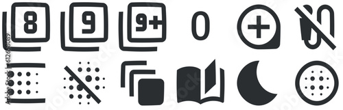 Set of 12 icons Hardware. Line icons collection. Simple Set. Linear symbols set. Big UI icon set in a flat design. UX UI