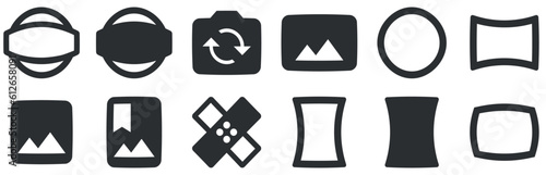 Set of 12 icons Image. A set vector icons. modern trend in the style. for mobile and web. Big UI icon set. UI and UX
