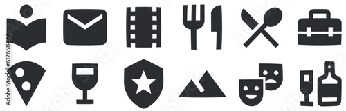 Set of 12 icons Maps. A set vector icons. Outline isolated signs. Linear icons set. Big UI icon set. UX UI