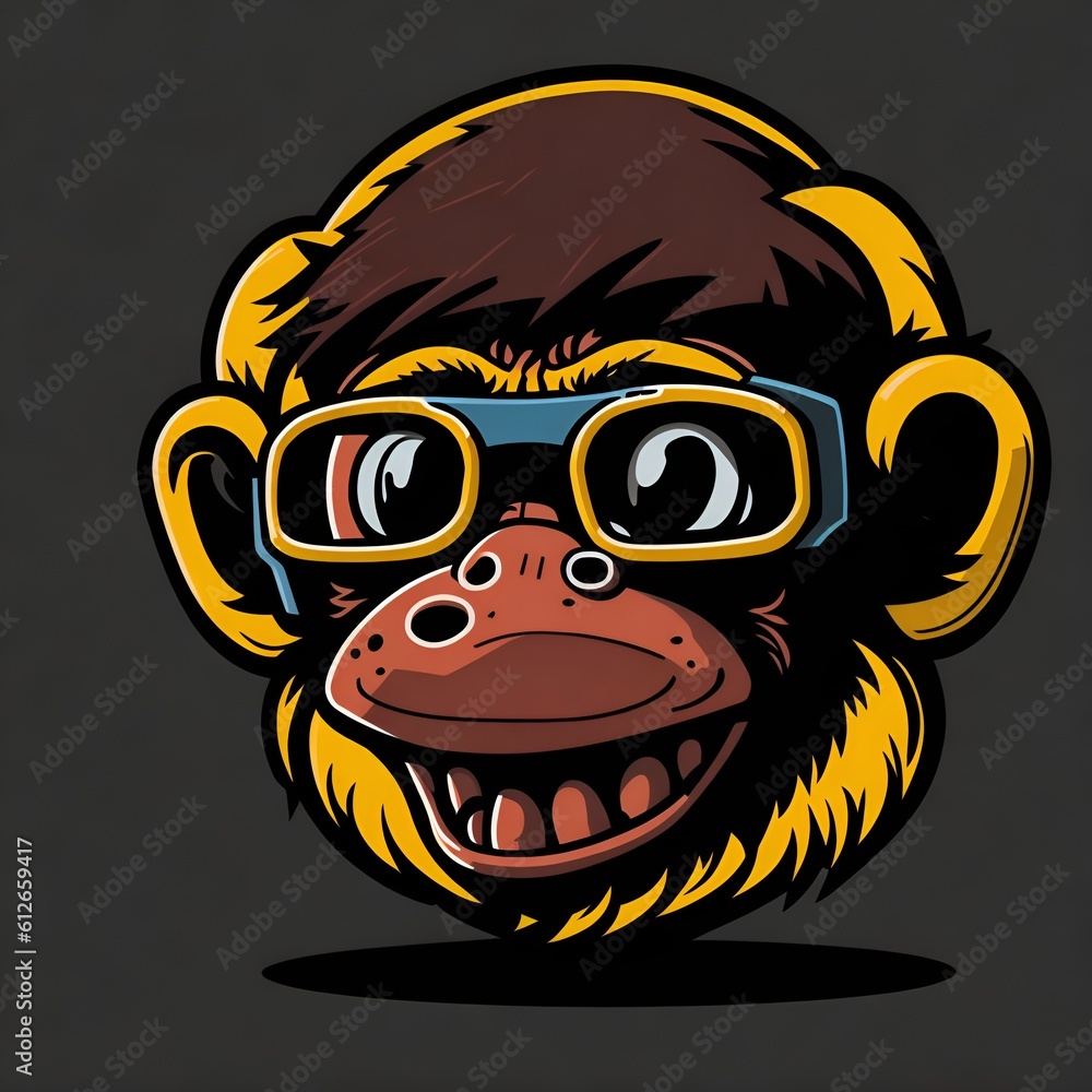 Fototapeta premium illustration of a monkey nft