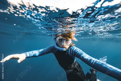underwater selfie photo