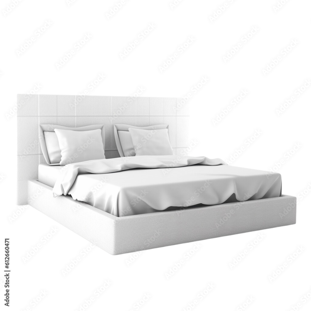 Obraz premium Bed with pillows, Generative AI