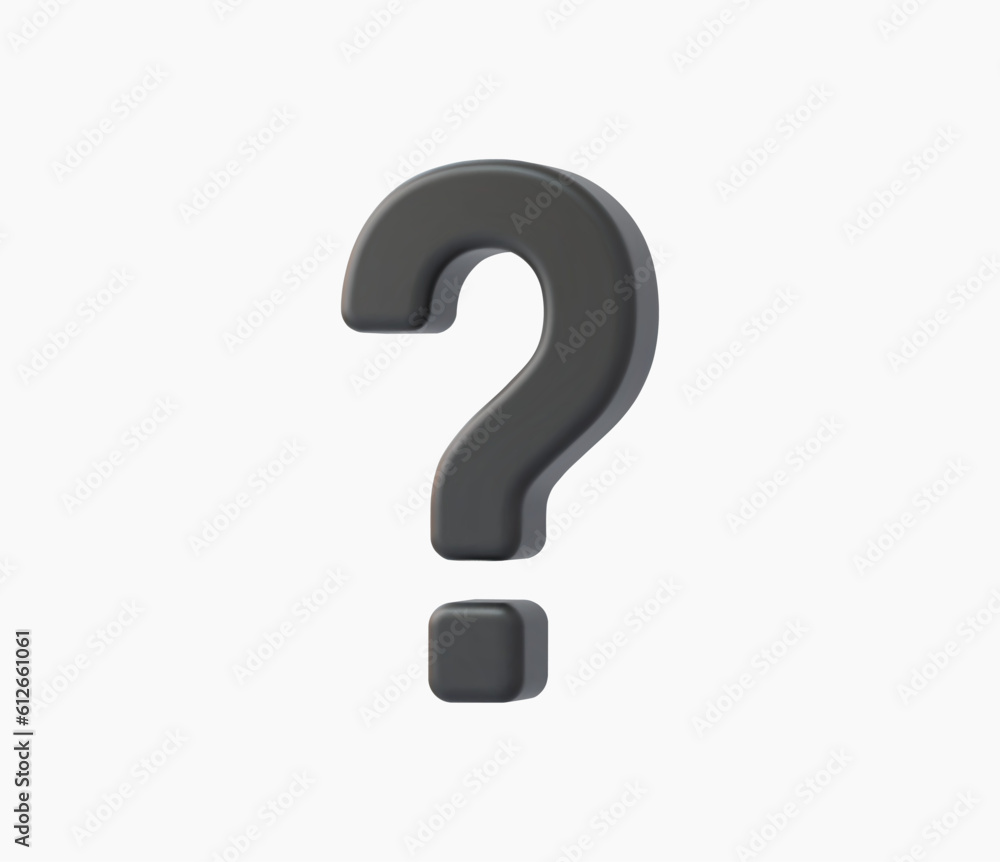 Naklejka premium 3d Realistic Question mark vector Illustration