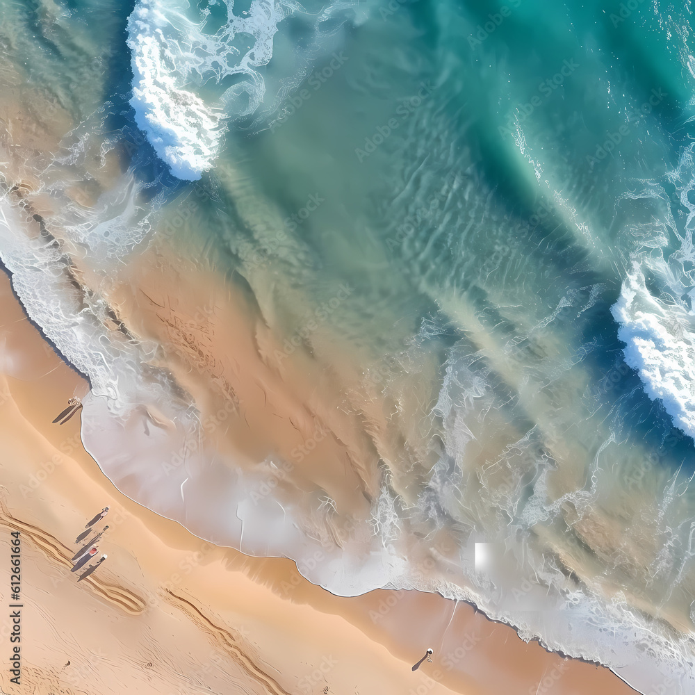 Beach Aerial View. Generative AI