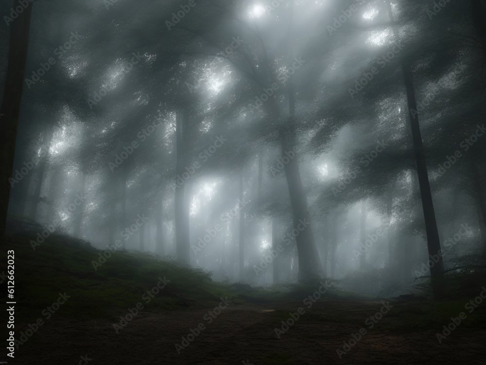 rain in forest with Gererative AI. rain in forest with Gererative AI.