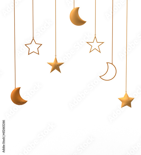 Moon star full empty golden yellow orange color decoration ornament muslim islamic eid arabic celebration festival ramadon culture religion mubaruk culture adha holy beautiful fitr allah  ramazan  photo