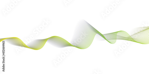 white background and green line wave
