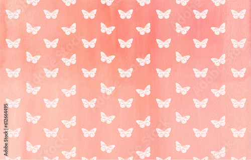  The Seamless pink background with a combination of Butterfly