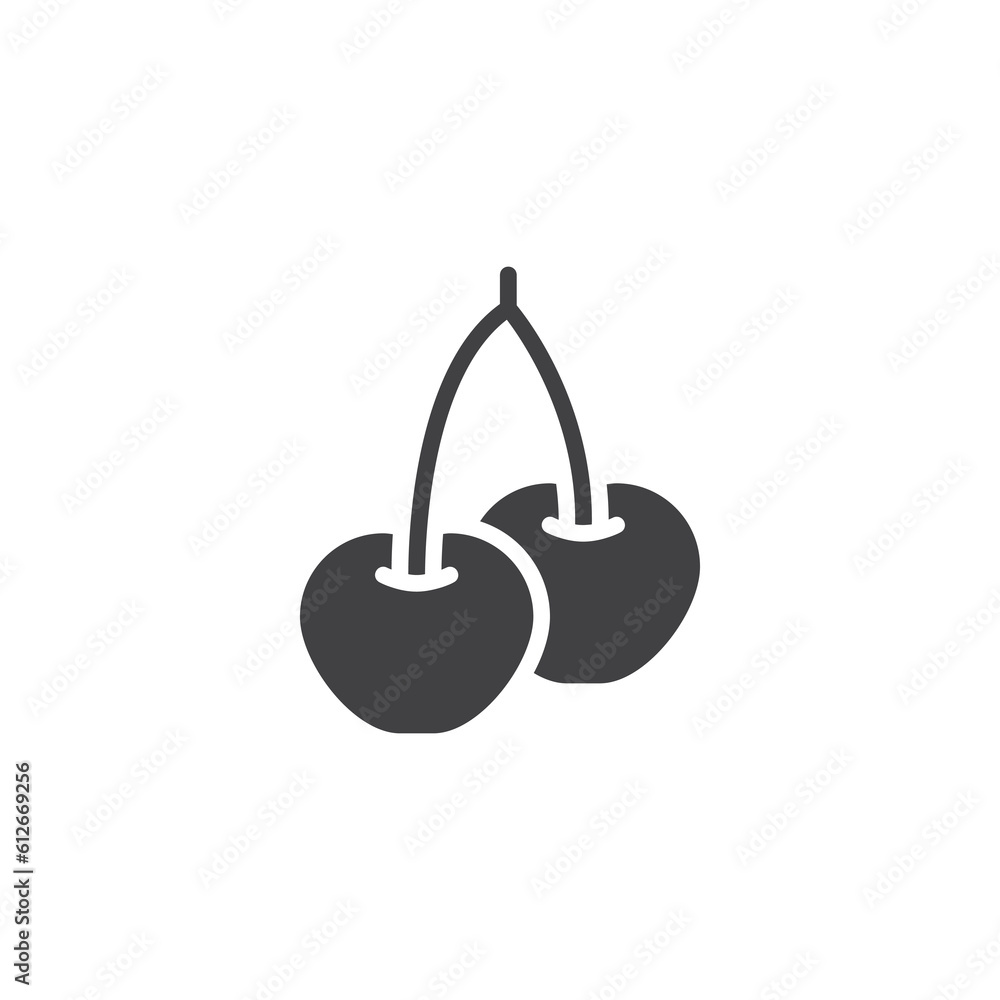 Cherry fruit vector icon Cherry fruit vector icon
