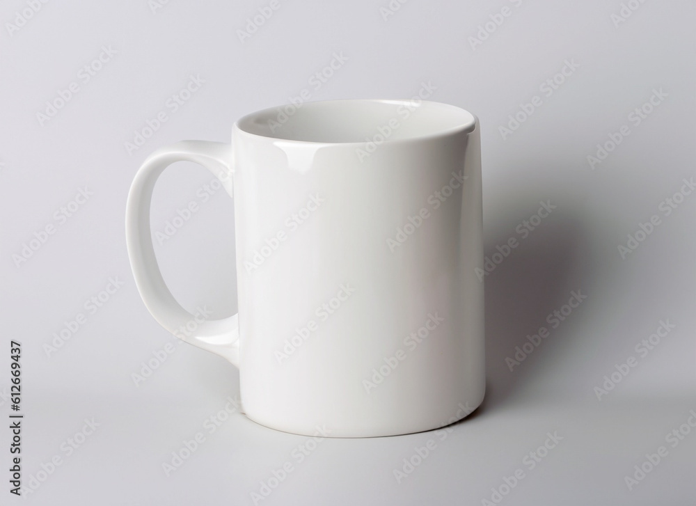 A Close-Up Shot of A Plain White Coffee Mug Mock-up with Softbox Lighting A Close-Up Shot of A Plain White Coffee Mug Mock-up with Softbox Lighting