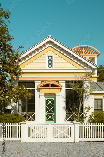 Pastel House and White Picket Fence photo