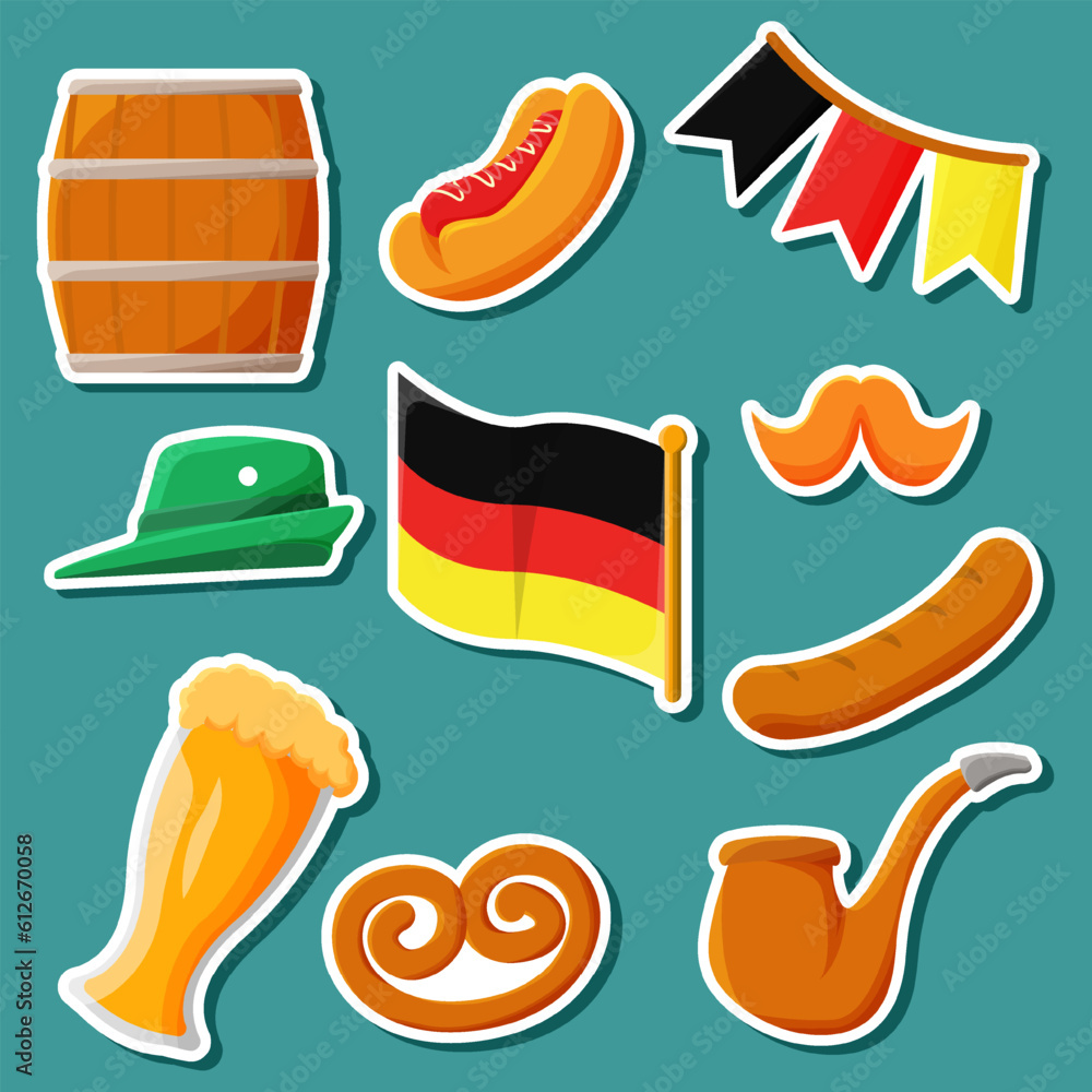 Set of Happy Oktoberfest Sticker Set of Happy Oktoberfest Sticker