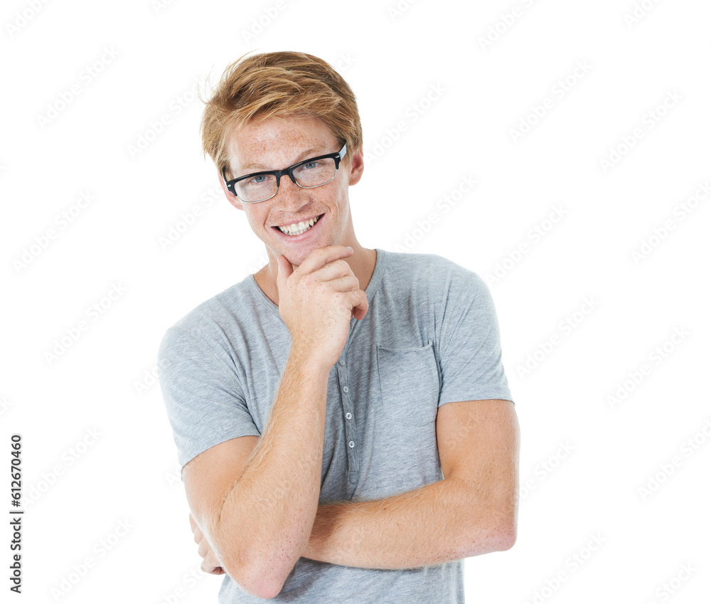 Happy, nerd and portrait of man on transparent background for geek, glasses and pride. Happiness, smile and youth with male person isolated on png for learning, education and hipster vision style Happy, nerd and portrait of man on transparent background for geek, glasses and pride. Happiness, smile and youth with male person isolated on png for learning, education and hipster vision style