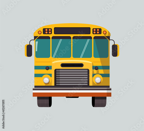 City Bus Vector Illustration In Modern Flat Style