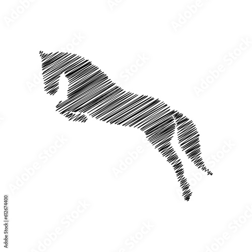 Horse scribble vector 