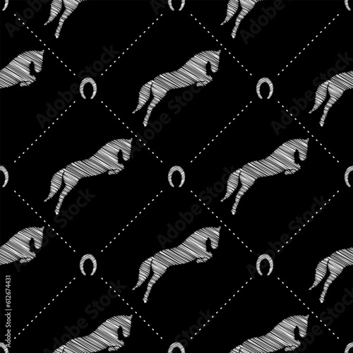 Horse scribble vector pattern