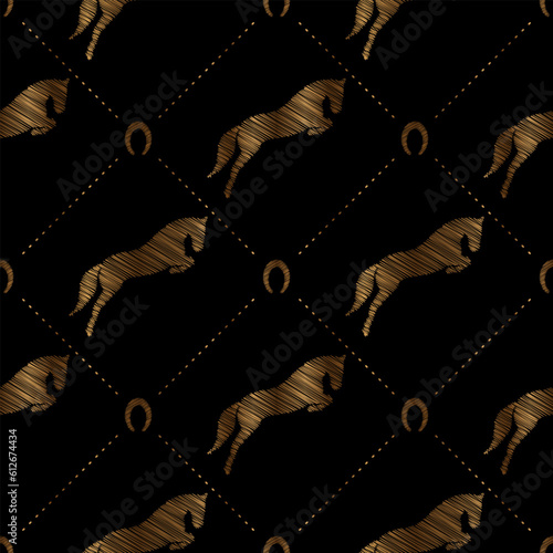 Horse scribble vector pattern
