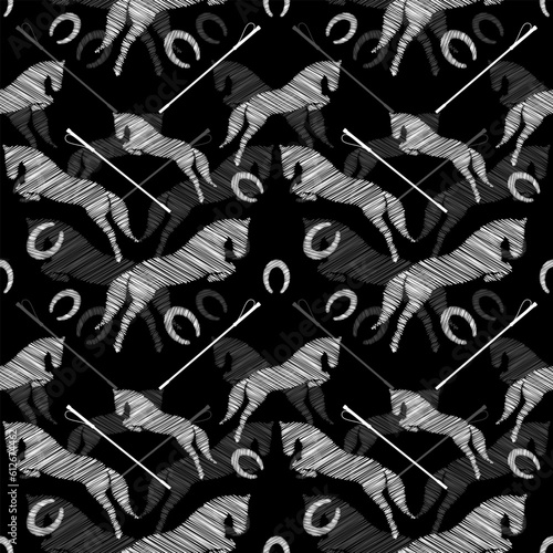 Horse scribble vector pattern