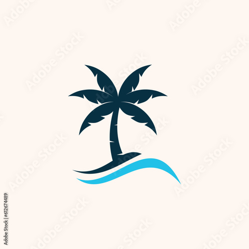 Palm tree logo design concept with modern style