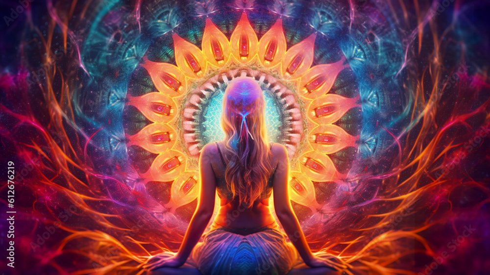 Vibrant Chakra Activation: Psychedelic Imagery for Yoga Practice