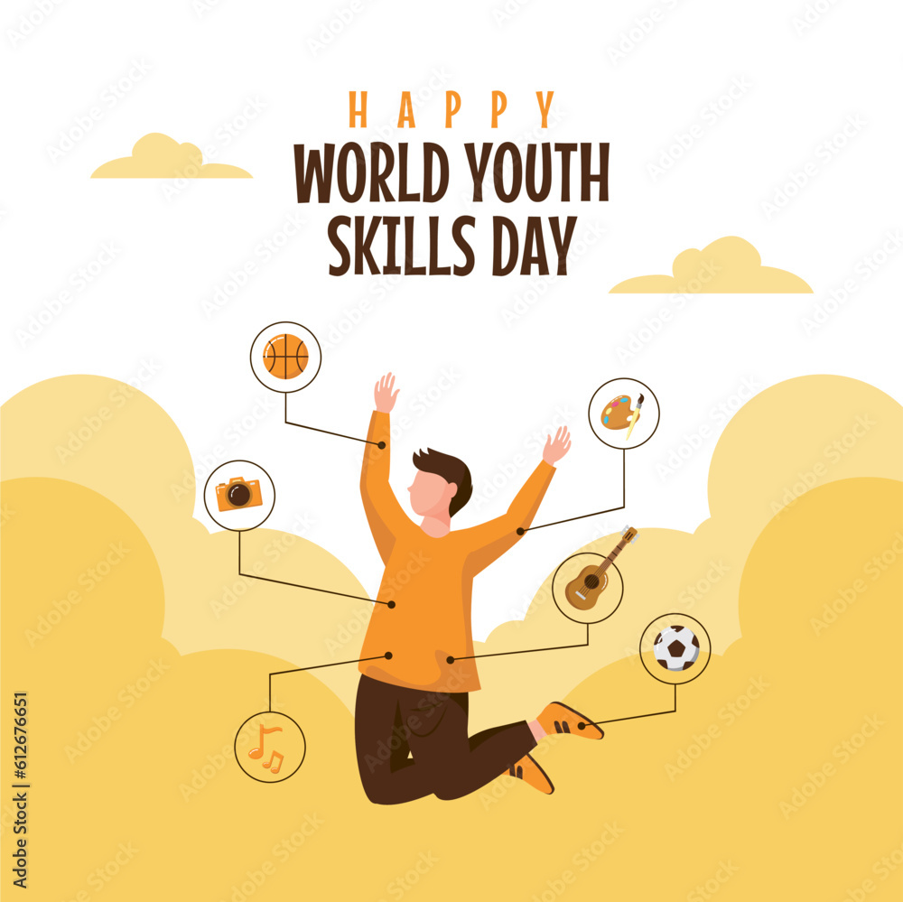 world youth skills day banner template