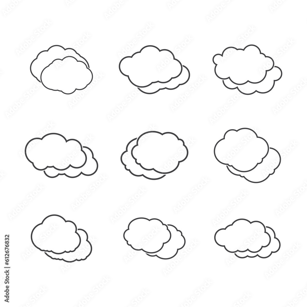 Cloud illustration logo icon vector flat design Cloud illustration logo icon vector flat design