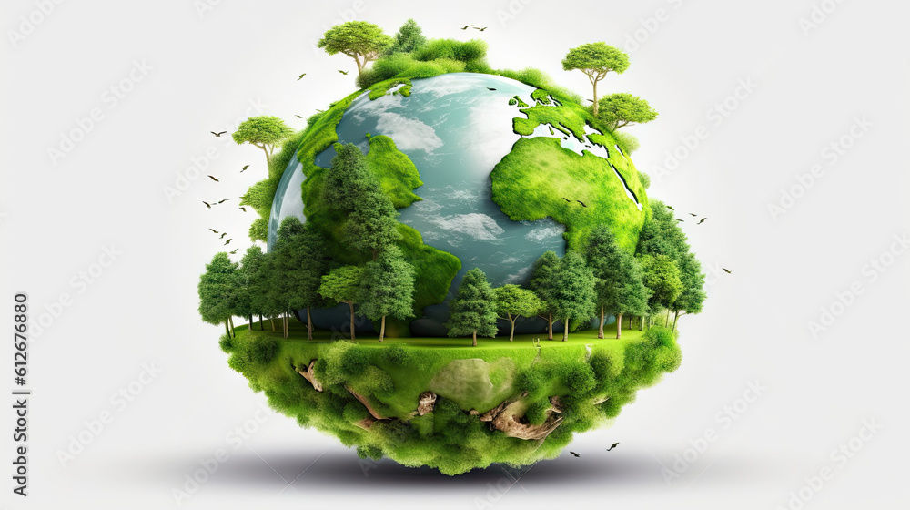World map green planet world map trees background. Generative AI. World map green planet world map trees background. Generative AI.