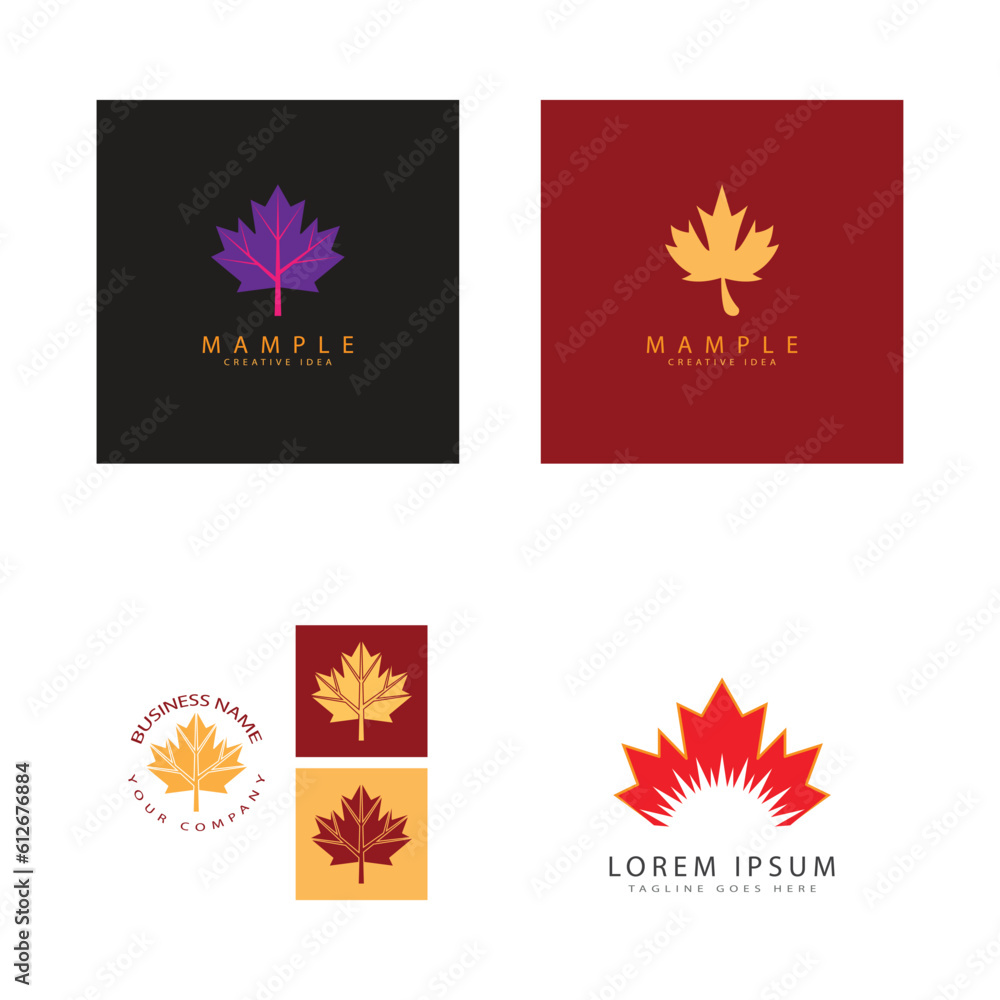 Fototapeta premium Maple leaf logo Template vector icon illustration design