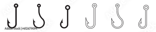 meat hook or fish hook icon set vector