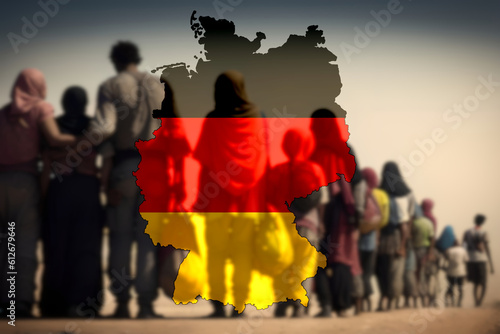 Photos Eine Gruppe von Migranten und Deutschland